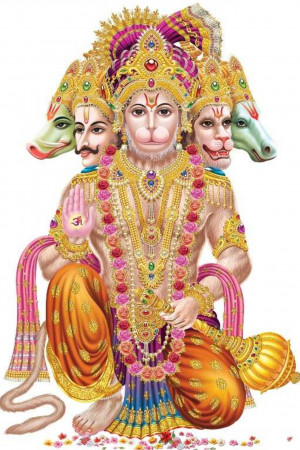 Image of Lord Hanuman with multiple faces