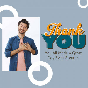 Man with hands over heart and 'Thank You' text