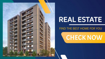 Image of a modern apartment building with a 'Real Estate' advertisement overlay.