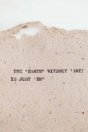 Typewritten quote on textured paper