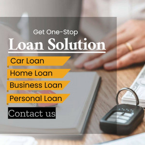 Image advertising various loan options including car, home, business, and personal loans.