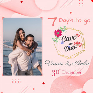 Couple celebrating with a 'Save the Date' announcement for their wedding on December 30th.