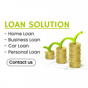 Image depicting loan solutions with stacks of coins and growth arrows