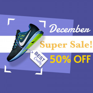 Nike running shoe on sale with a December promotion