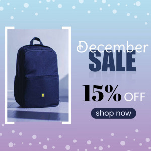 Backpack on sale with December promotion