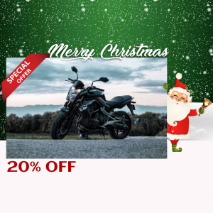 Motorcycle with Christmas themed promotion