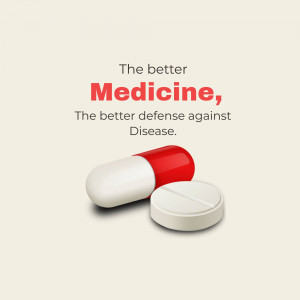 Image of pills with text promoting preventative medicine.