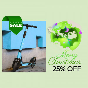 Electric scooter with a Christmas sale promotion