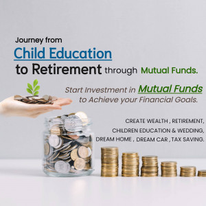 Image depicting financial growth through mutual fund investments, showing coins in a jar and a growing plant.