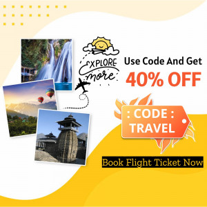 Collage of travel destinations with a 40% off promotion.