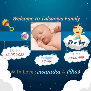 Newborn baby announcement with details
