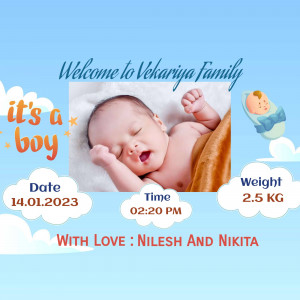 Newborn baby announcement with details