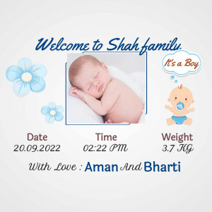 Newborn baby announcement with details