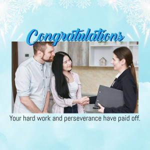 A couple shaking hands with a realtor in front of their new home.