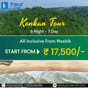 Konkan Tour advertisement with scenic view and pricing details