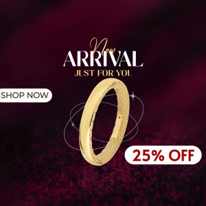 Gold ring with a 25% off promotion