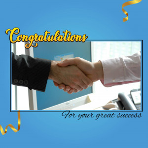 Handshake symbolizing success and congratulations