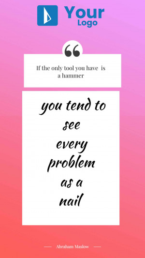 Quote graphic by Abraham Maslow about problem-solving