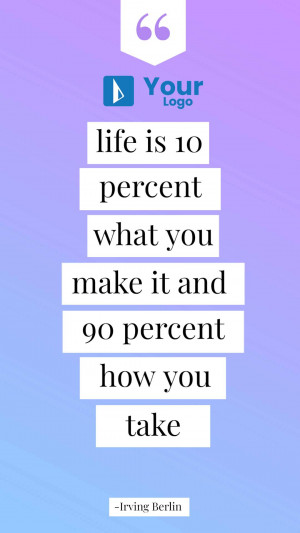 Inspirational quote by Irving Berlin on a gradient background.
