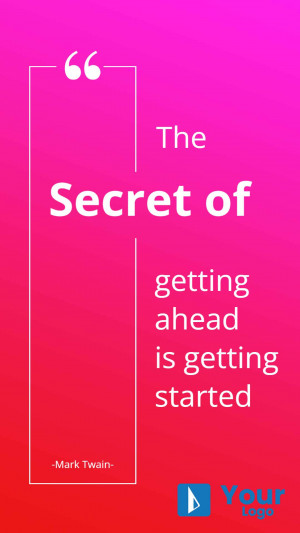 Quote by Mark Twain about getting started
