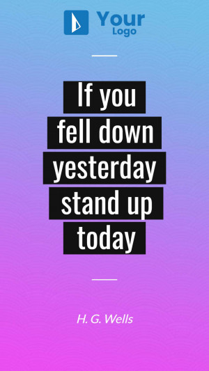 Inspirational quote by H.G. Wells on a gradient background.