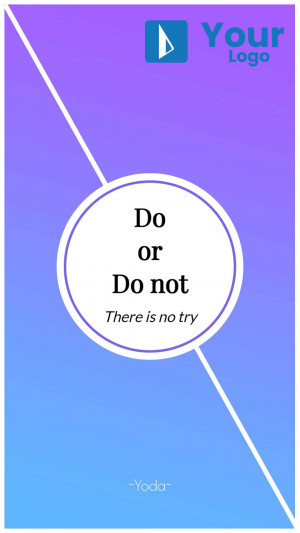 Inspirational quote from Yoda: 'Do or do not. There is no try.' with a gradient background.