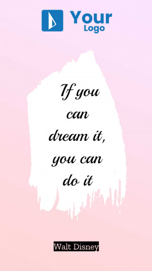 Inspirational quote by Walt Disney on a pink background