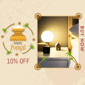 Pongal sale advertisement with bedroom decor