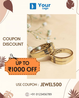 Image of jewelry with a coupon discount offer.
