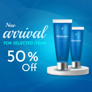 Skincare product promotion with 50% off