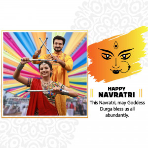 Couple performing Garba dance during Navratri festival