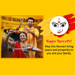 Couple performing Garba dance during Navratri festival