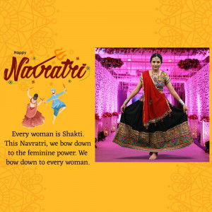Woman in traditional Navratri attire performing Garba dance