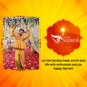 Man celebrating Navratri with Dandiya sticks