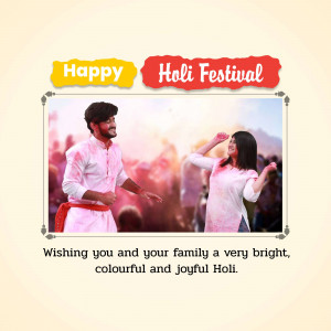 Couple celebrating Holi festival with colors