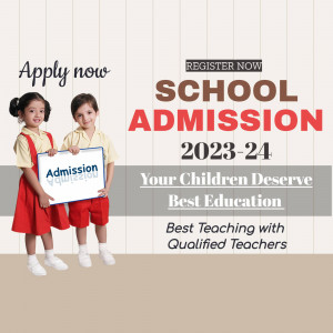 Two young school girls holding an admission board