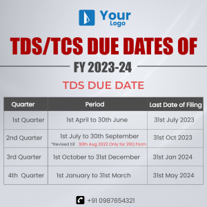 TDS TCS Due Dates for Financial Year 2023-24