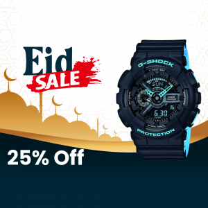 G-Shock watch advertisement for Eid sale with 25% off