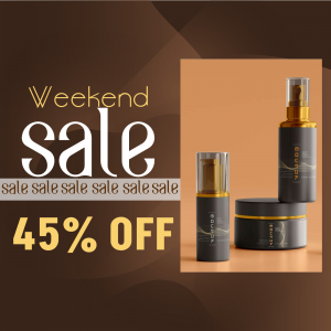 Skincare products on sale with a 45% discount
