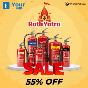 Rath Yatra promotion with fire extinguishers on sale