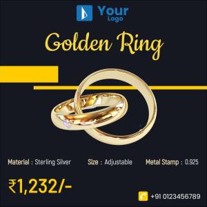 Elegant Golden Ring - Product Showcase Flyer For Threads