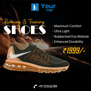 Image of running shoes with price and features