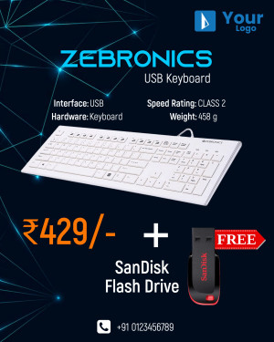 Zebronics USB Keyboard with Free SanDisk Flash Drive