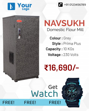 Image of Navsukha Domestic Flour Mill with a free watch offer.