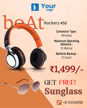 boAt Rockerz 450 wireless headphones with free sunglasses offer