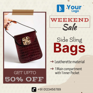 Red leatherette side sling bag on sale