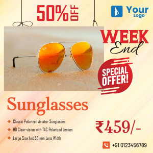 Sunglasses on sale with 50% off