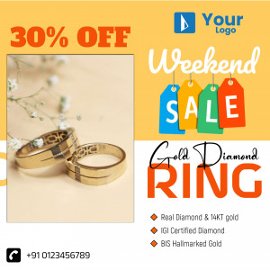 Discount offer on gold and diamond rings for the weekend