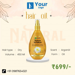 Product shot of Wahre Schatz Argan Oil for dry hair