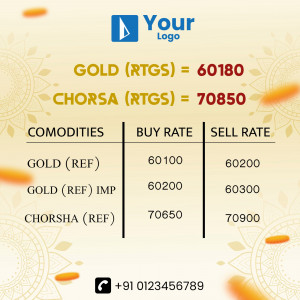 Image displaying gold and chorsa RTGS buy and sell rates.